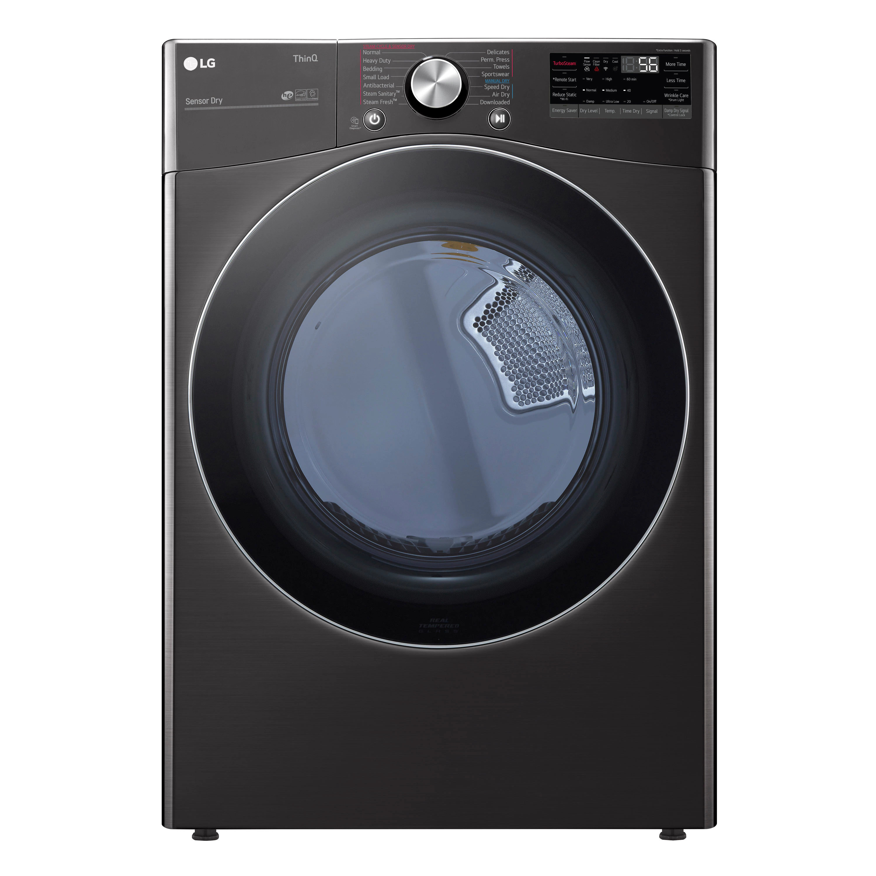 LG TurboSteam 7.4-cu ft Stackable Vented Gas Dryer with Steam Cycle ( Black Steel ) | DLGX4201B | Lowe's