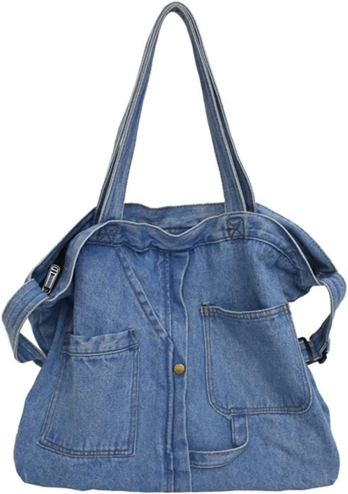 Yohora Shoulder Bag for Women Denim Crossbody Hobo Bag Casual Lightweight Handbag for Work Travel | Amazon (US)