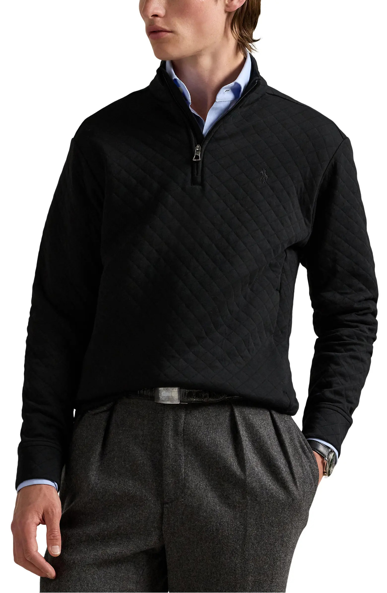 Polo Ralph Lauren Micro Quilted Cotton Quarter Zip Pullover | Nordstrom | Nordstrom