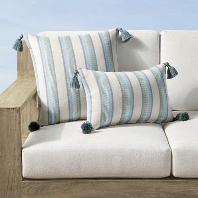 Ibiza Stripe Tasseled Indoor/Outdoor Pillow | Frontgate