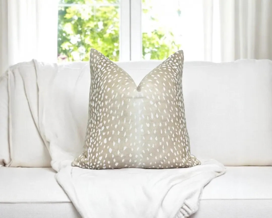 Beige Fawn Pillow Cover Antelope Throw Pillow Brown Modern Pillow Cover Neutral - Etsy | Etsy (US)