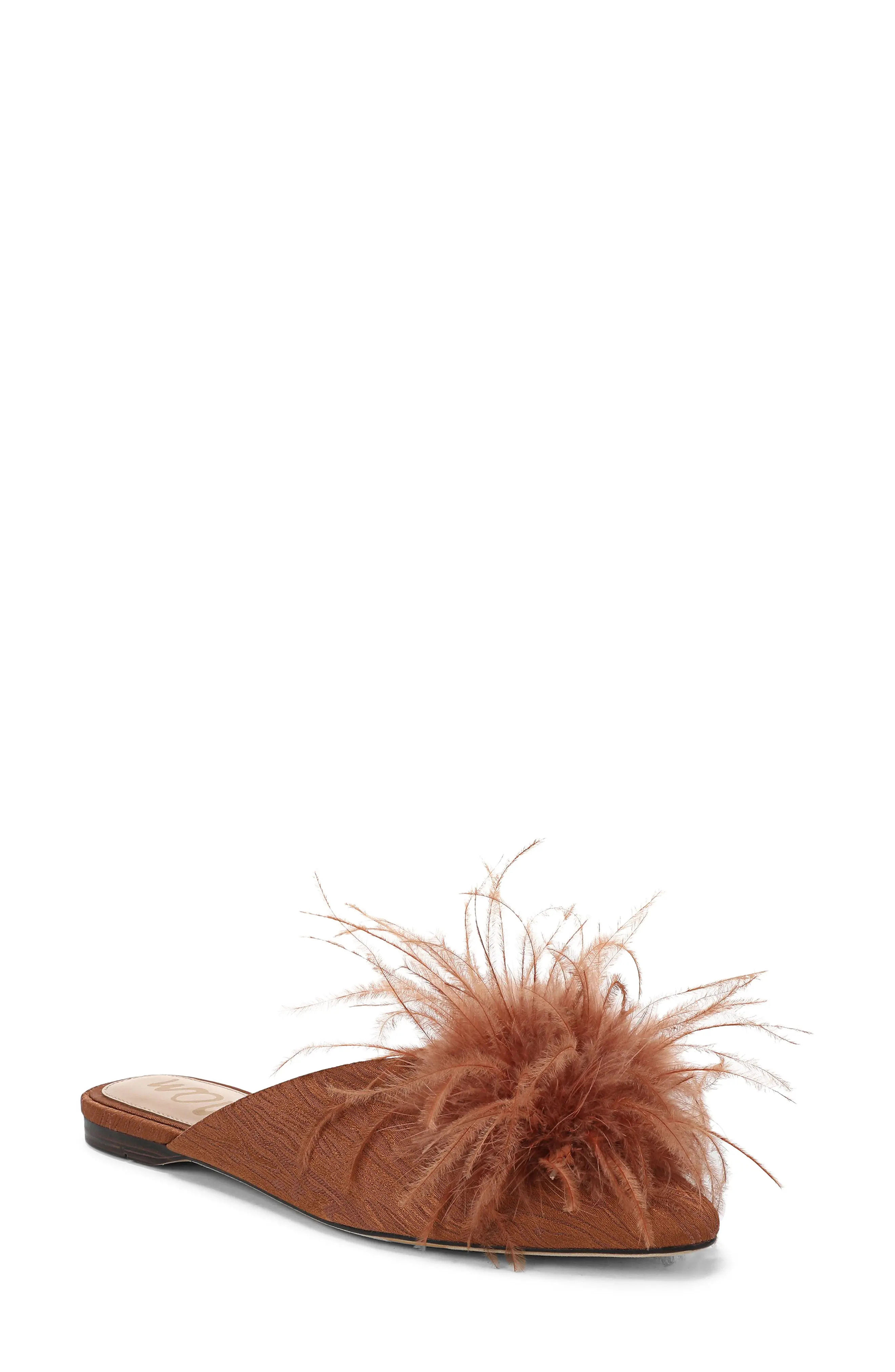 Sam Edelman Khai Feather Flat Mule (Women) | Nordstrom | Nordstrom