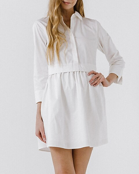 English Factory Shirt Mini Dress | Express