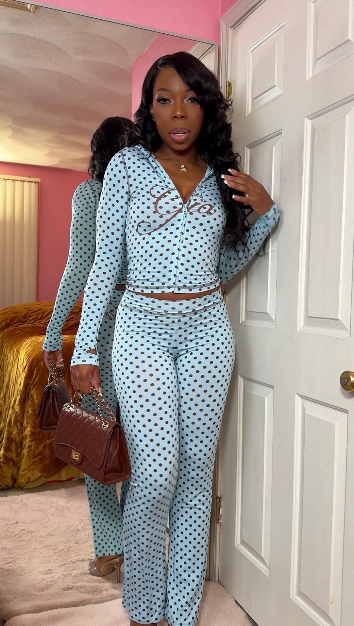 I'm loving this blue polka dot I Am Gia set! 💙✨

The hoodie and pants are super comfy and stretchy. I paired it with this quilted designer-inspired crossbody bag. I'm rocking it for a cute daytime spring outfit. Size small is perfect for me.

#LTKootd #LTKTall