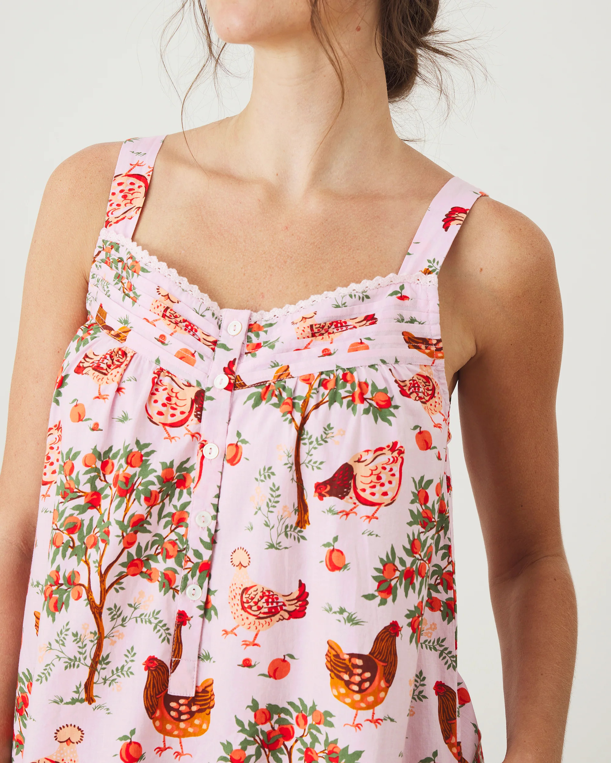 Hen House - Women's Organic Cotton Back To Bed Nightgown - Ballet Pink | Printfresh