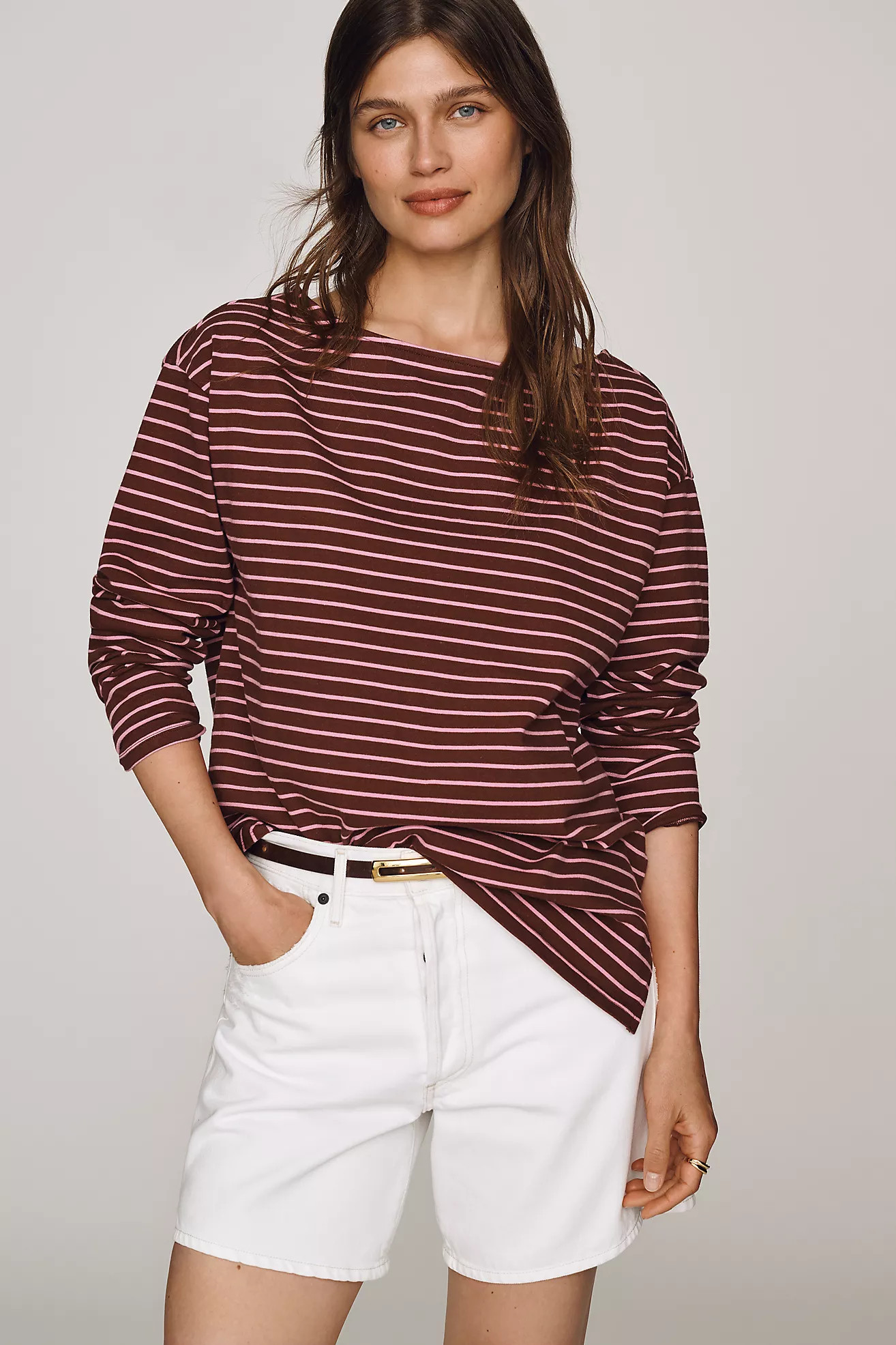 Maeve Greer Cotton Relaxed Long-Sleeve Top | Anthropologie (US)