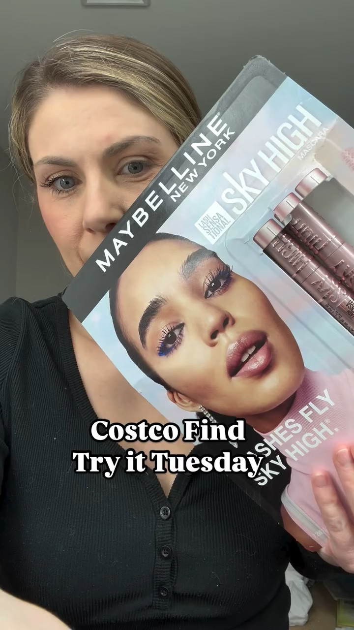 Join me for Try-it Tuesday & get ready for sky-high lashes! I just tried the @maybelline Sky High Mascara 3 pack from Costco for only $18.49 and the transformation is unreal. @costco 

#TryItTuesday #MaybellineSkyHigh #CostcoBeauty
