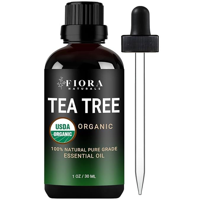 Tea Tree Essential Oil by Fiora Naturals- 100% Pure Organic Oil, for Face, Hair, Skin, Acne, Scal... | Amazon (US)