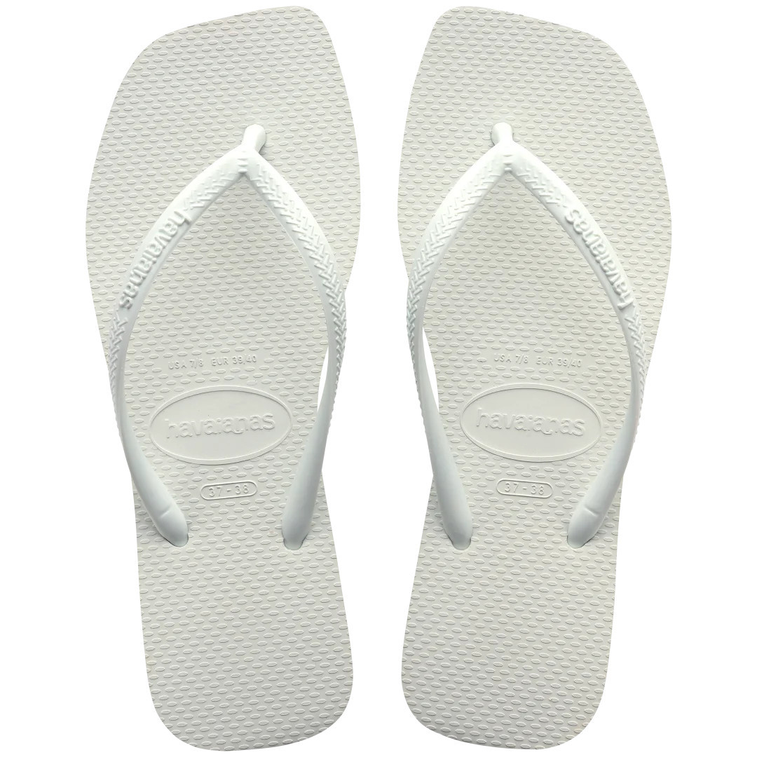 Havaianas Women's Slim Square Flip Flops | White | Size 9/10 | Havaianas