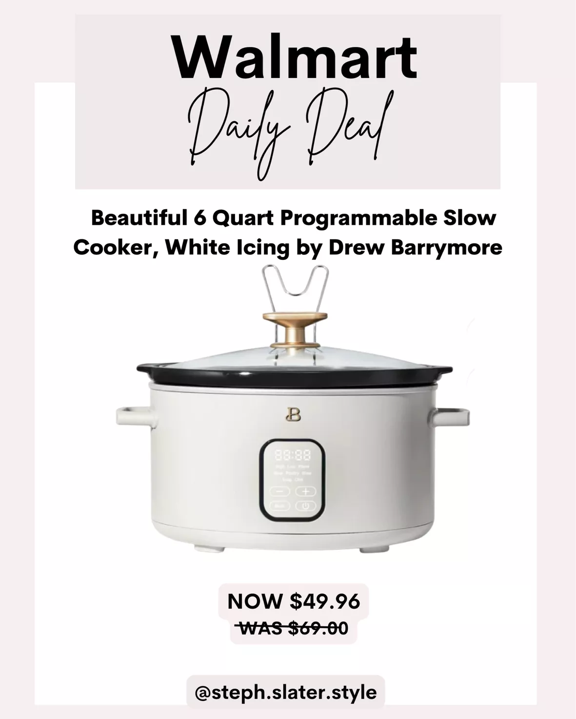 Beautiful 6 Quart Programmable Slow Cooker White Icing by Drew