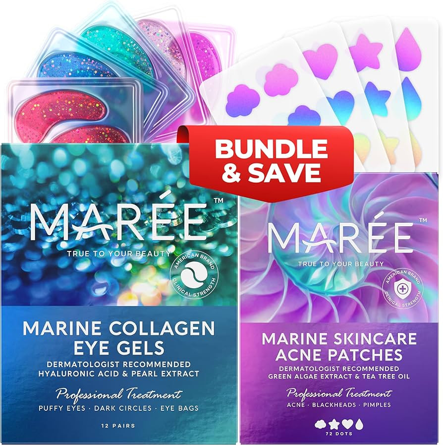 MAREE Eye Gels & Acne Patches with Natural Algae Extracts - Anti-Aging Eye Masks that Reduce Dark... | Amazon (US)