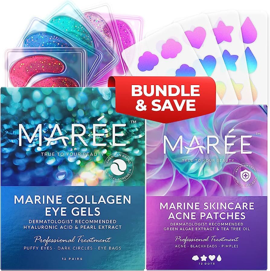 MAREE Eye Gels & Acne Patches with Natural Algae Extracts - Anti-Aging Eye Masks that Reduce Dark... | Amazon (US)