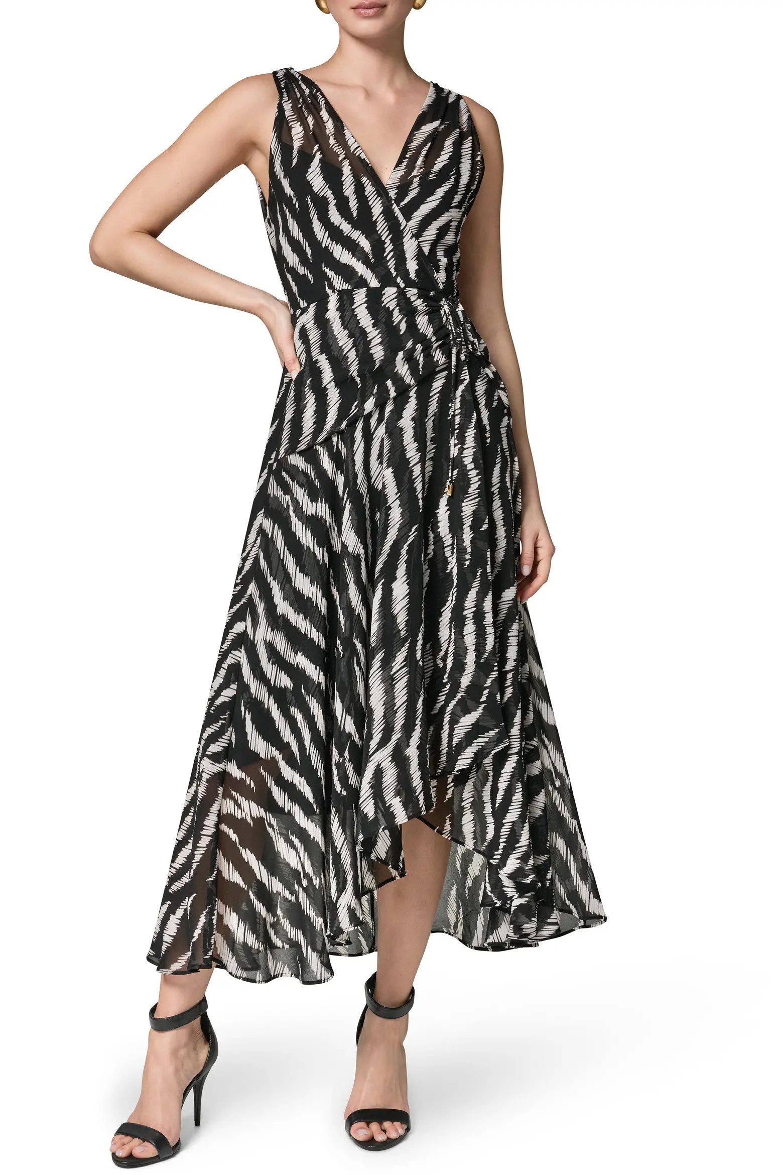 Print Ruched Chiffon Dress (Women) | Nordstrom | Nordstrom
