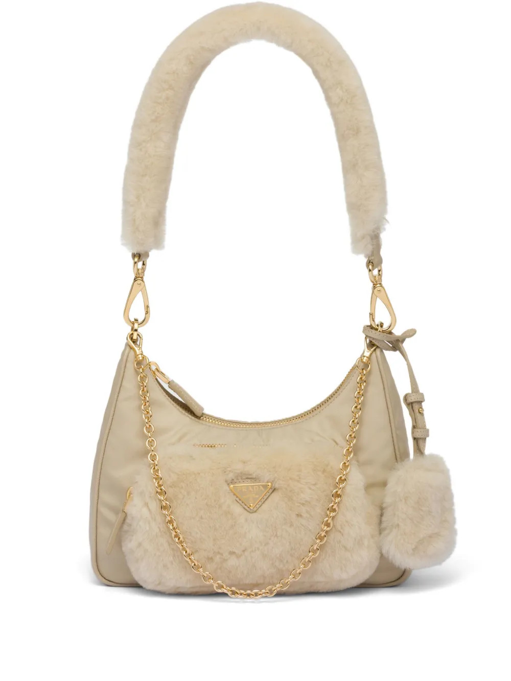 shearling-panelling shoulder bag | Farfetch Global
