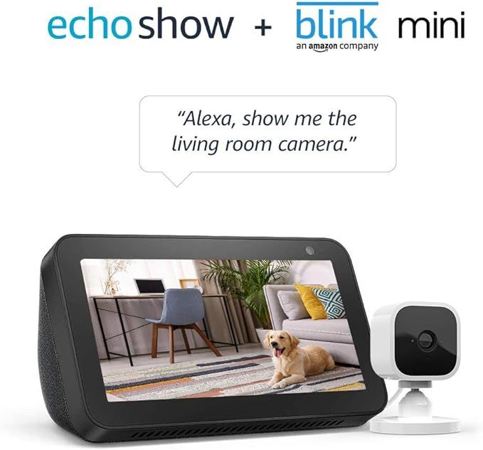Echo Show 5 Charcoal with Blink Mini Indoor Smart Security Camera, 1080 HD with Motion Detection | Amazon (US)