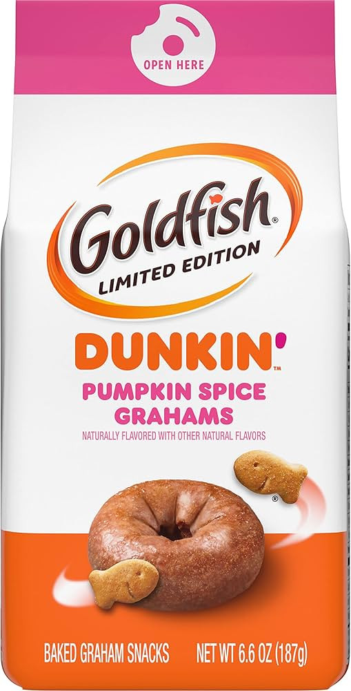 Goldfish Grahams, Limited Edition Dunkin’ Pumpkin Spice Grahams Snack Crackers, 6.6 oz. bag | Amazon (US)