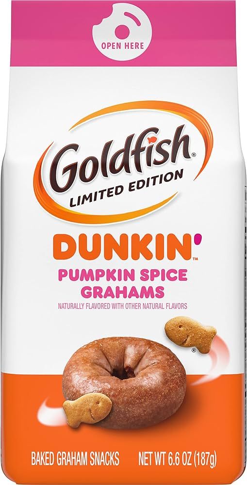 Goldfish Grahams, Limited Edition Dunkin’ Pumpkin Spice Grahams Snack Crackers, 6.6 oz. bag | Amazon (US)