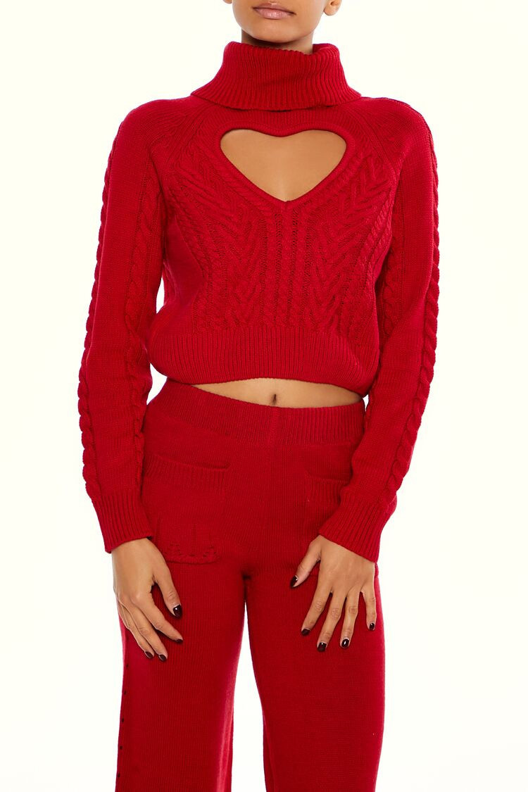 Heart Cutout Turtleneck Sweater | Forever 21