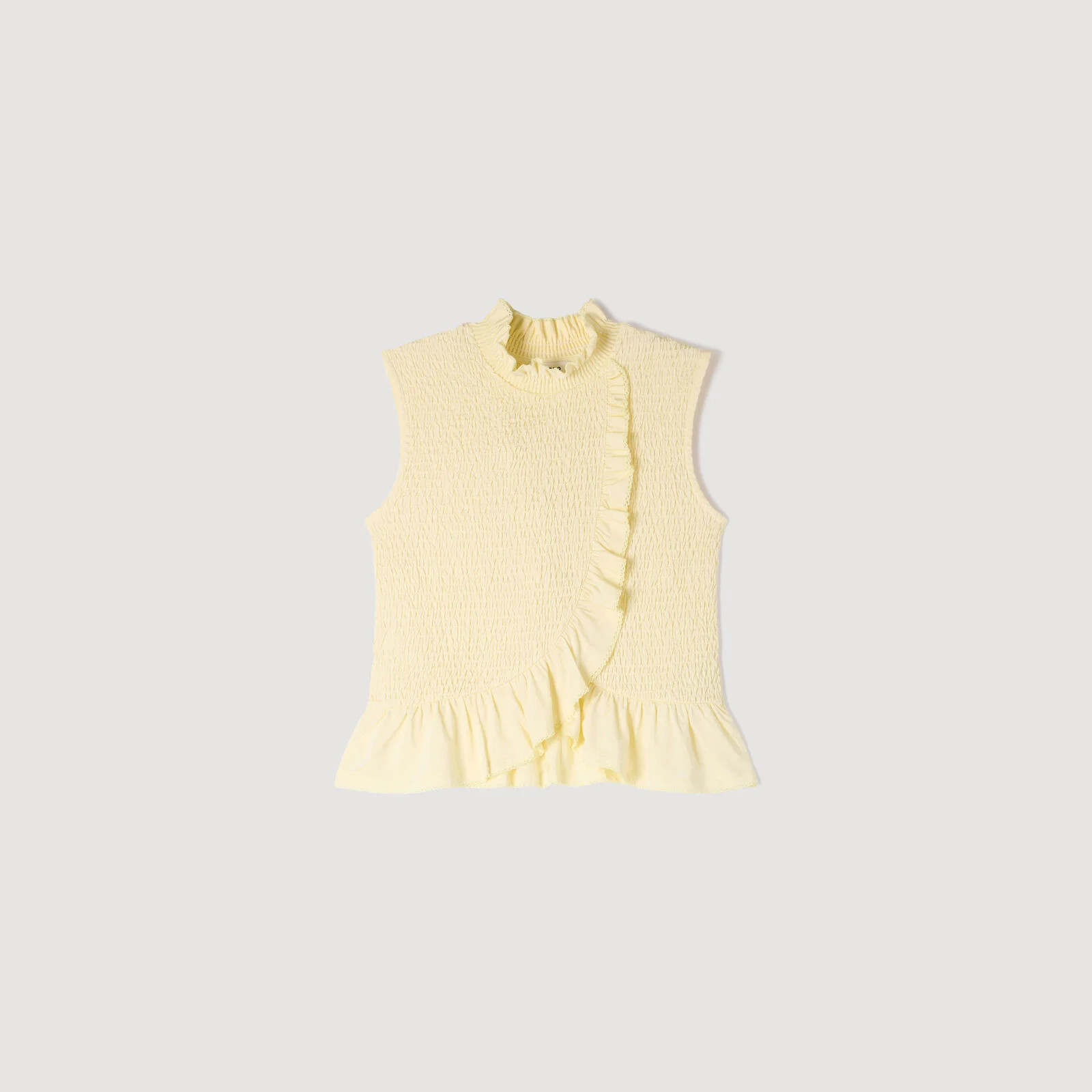 Ruffled smocked top | Sandro US | Sandro-Paris US