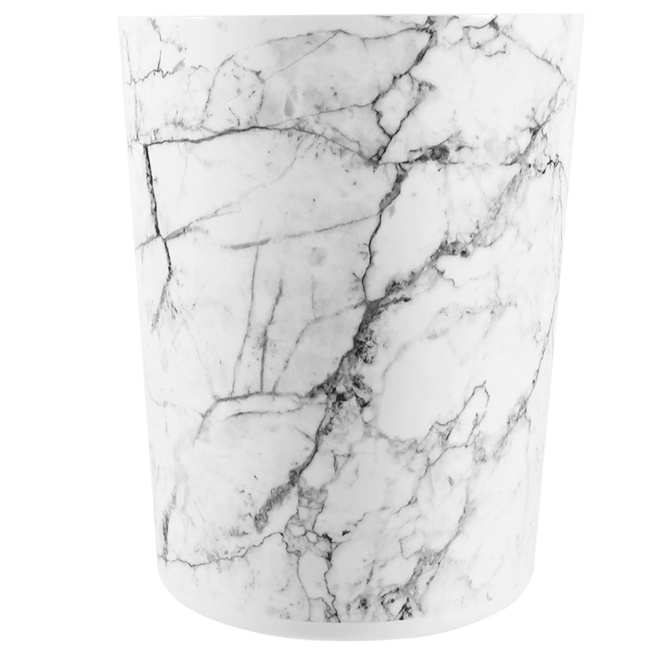 Mainstays 5 Gallon Trash Can, Plastic Office Trash Can, White Marble | Walmart (US)