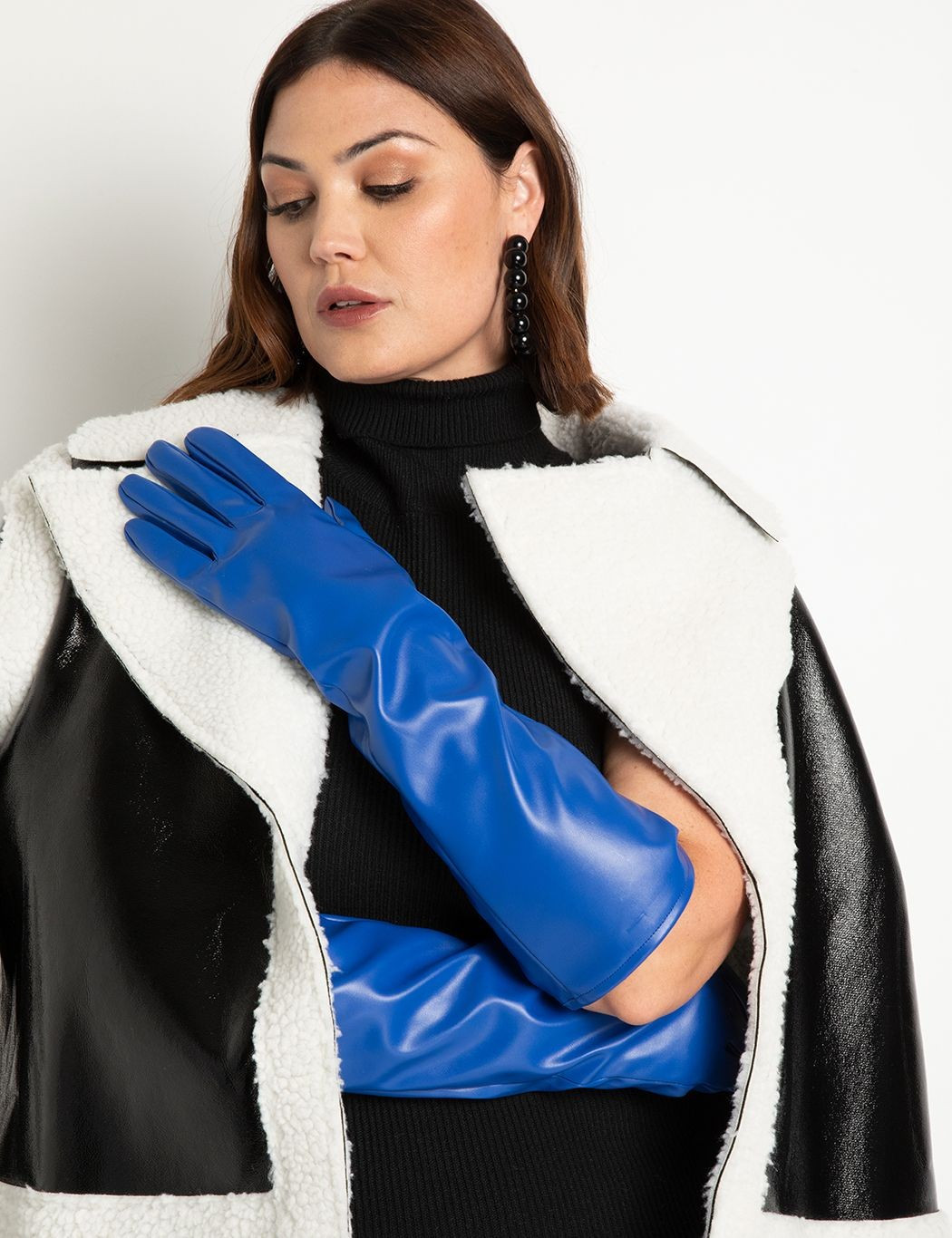 Long Faux Leather Gloves | Women's Plus Size Accessories | ELOQUII | Eloquii