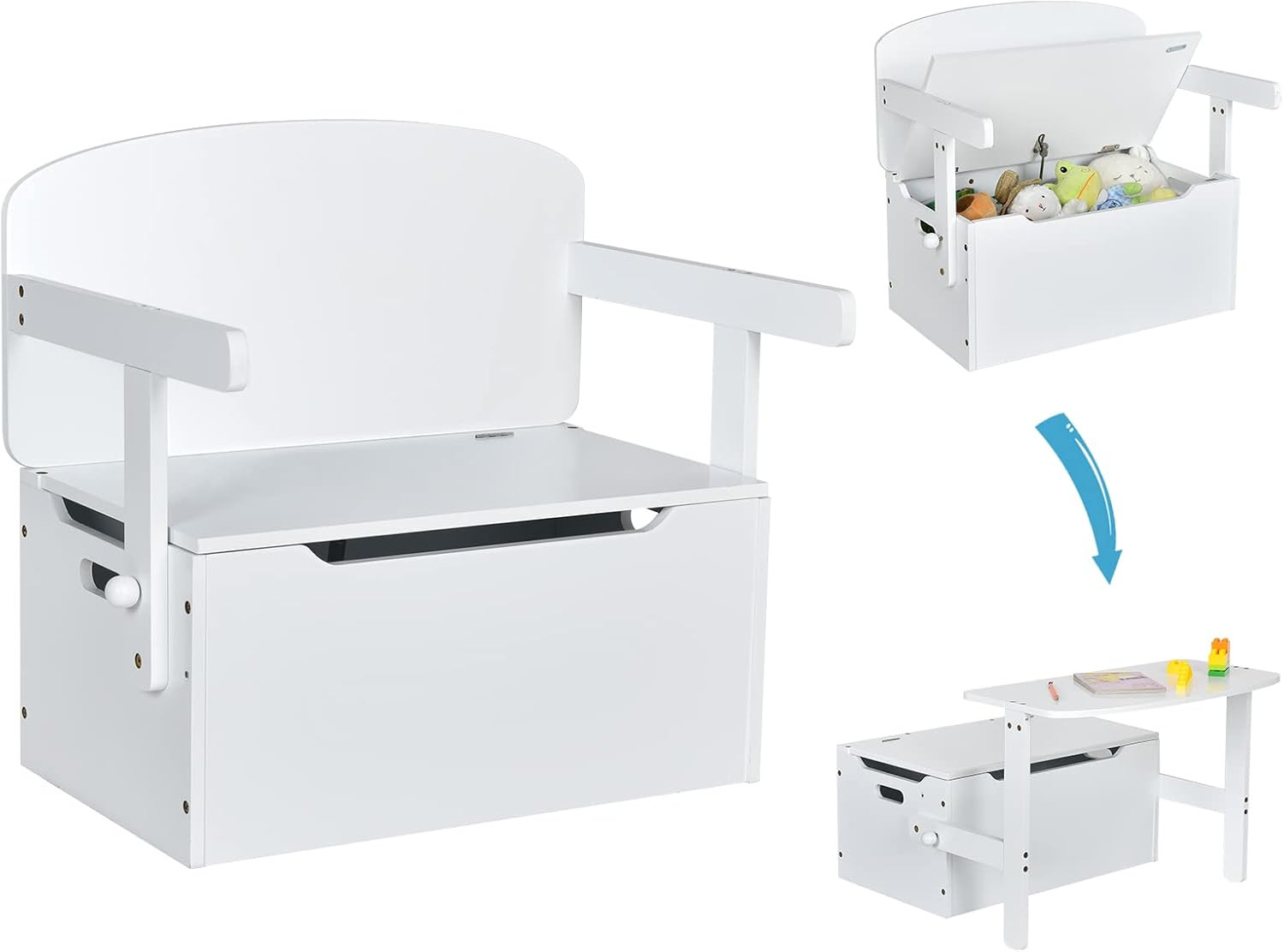 Costzon Kids Table and Chair Set, Convertible Toy Storage Bench with Built-in Handle for Kinderga... | Amazon (US)