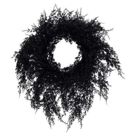 My Texas House Drapey Faux Cedar Wreath, Black, 24" | Walmart (US)
