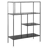 Henn&Hart 48" Tall Rectangular Bookcase in Gunmetal Gray, Table for Living Room, Bedroom | Amazon (US)
