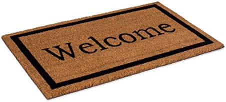 BIRDROCK HOME Welcome Coir Doormat - 18 x 30 Inch - Standard Welcome Mat with Black Border and Na... | Amazon (US)