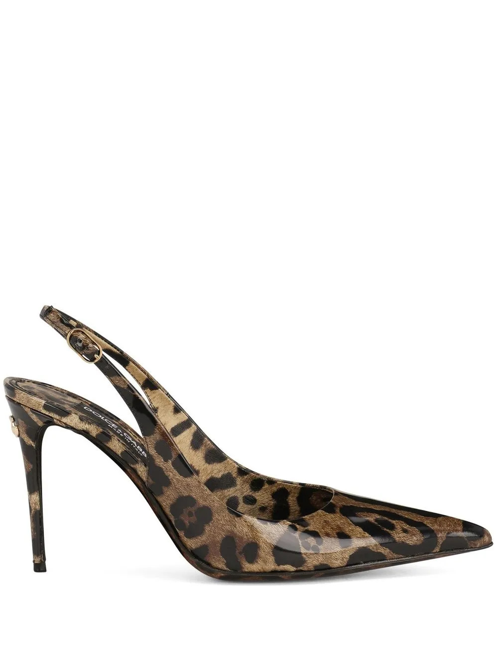KIM DOLCE&GABBANA leopard-print slingback pumps | Farfetch Global