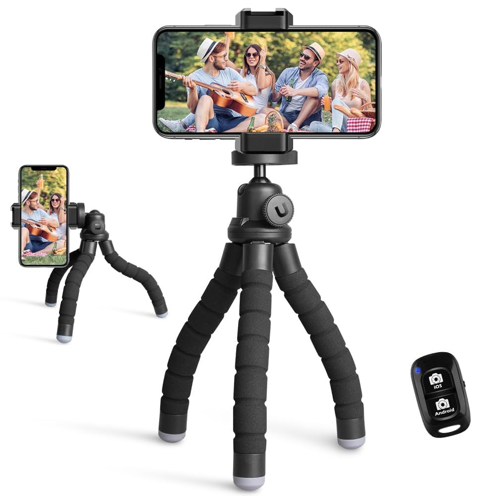 Ubeesize Phone Tripod, Portable and Flexible Tripods with Wireless Remote and Clip, Cell Phone Tr... | Amazon (US)