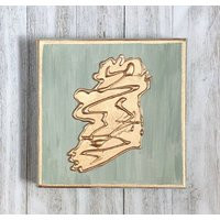 Hand-Painted Ireland Canvas Art Gold Outline, Irish Home Decor | Etsy (US)