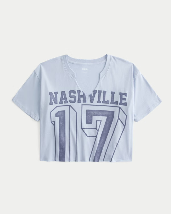 Oversized Crop Nashville Graphic Tee | Hollister (US)