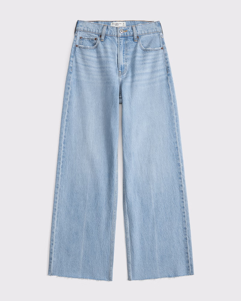 Women's High Rise Wide Leg Jean | Women's Bottoms | Abercrombie.com | Abercrombie & Fitch (US)