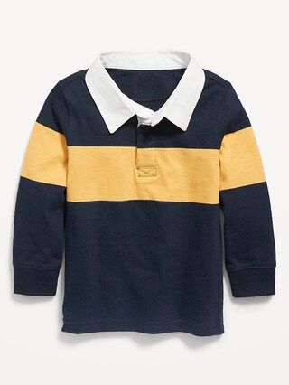 Bold-Stripe Long-Sleeve Rugby Polo Shirt for Toddler Boys | Old Navy (US)