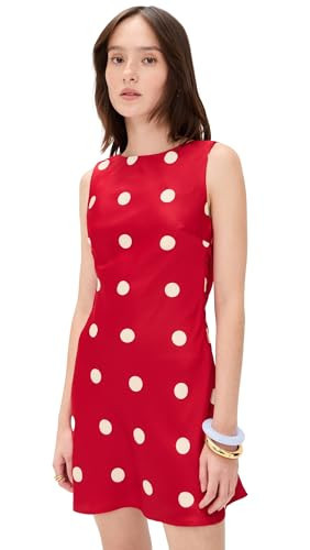 Bailey Rose Women's Polka Dot Mini Dress, Cherry, S | Amazon (US)