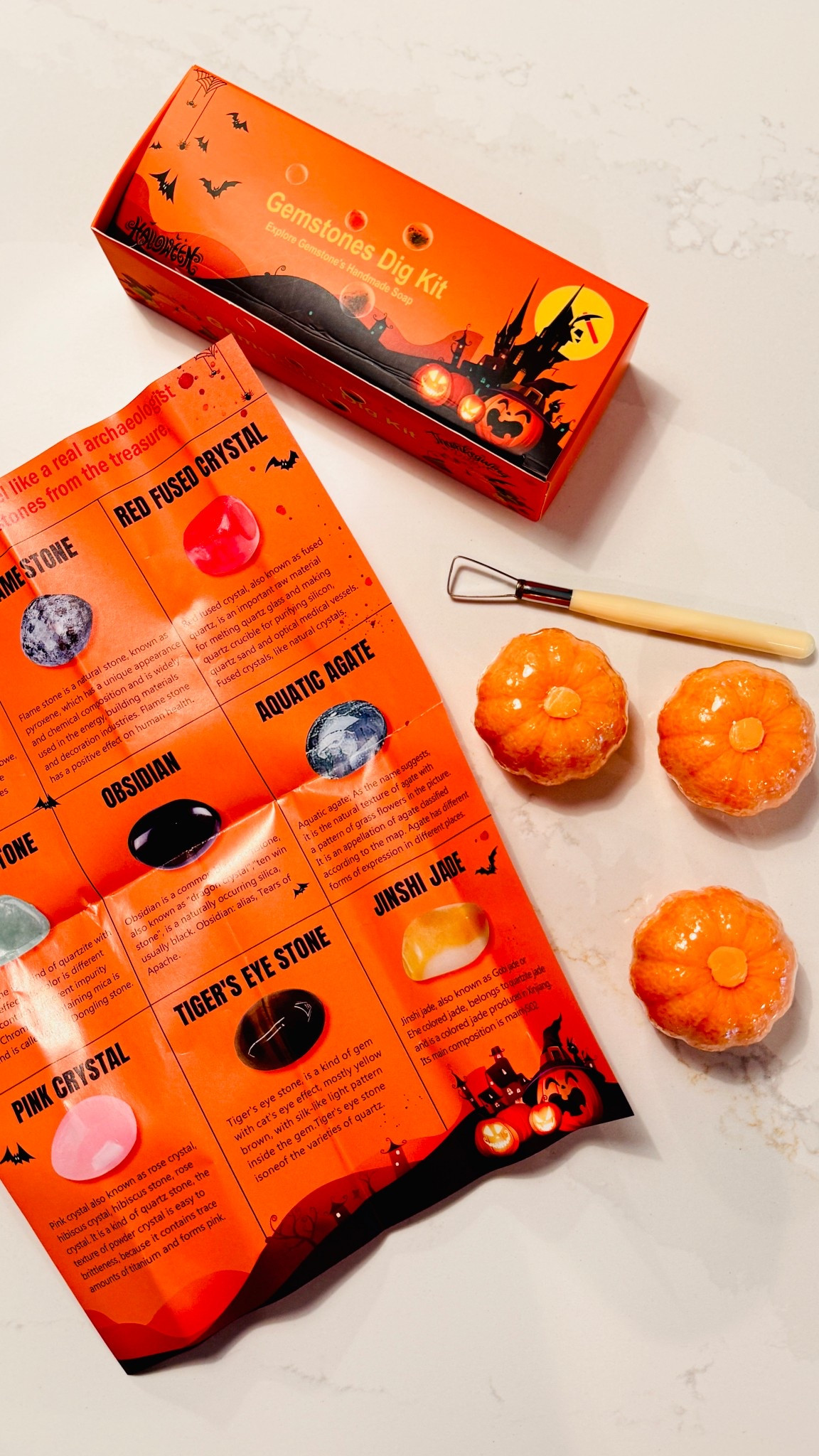 Pumpkin Gemstone Soap- Set of 3 #fall #halloween #soap 

#LTKFamily #LTKKids #LTKHalloween