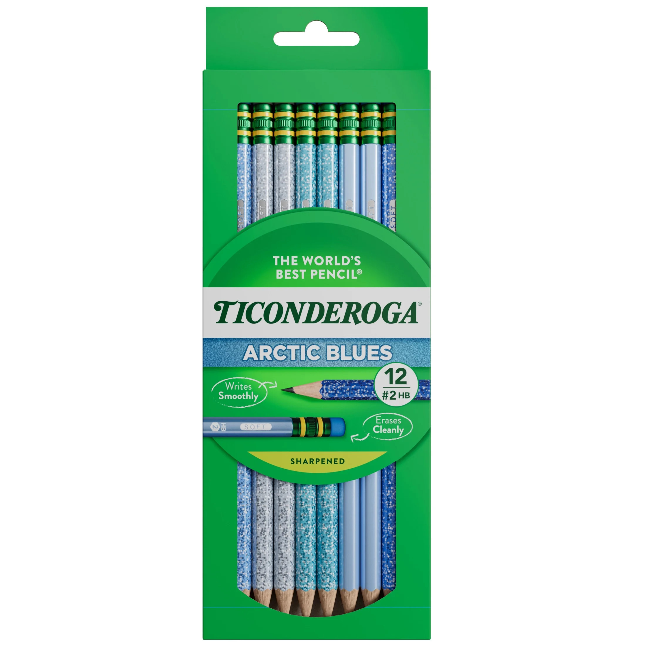 Ticonderoga Wooden Pencils, Presharpened, #2 HB Soft, Arctic Blues, 12Ct, Pencil Lead Size .03 | Walmart (US)