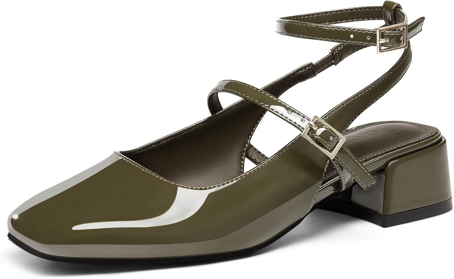 Coutgo Womens Mary Jane Chunky Low Heels Closed Square Toe Ankle Strap Pumps Wedding Party Dress ... | Amazon (US)