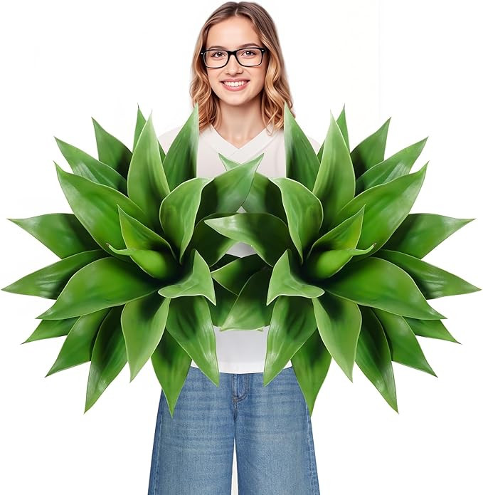 Velener 28 Inch Artificial Agave Plants Outdoor Set, Large Fake Plants Indoor for Home Decor, Rea... | Amazon (US)