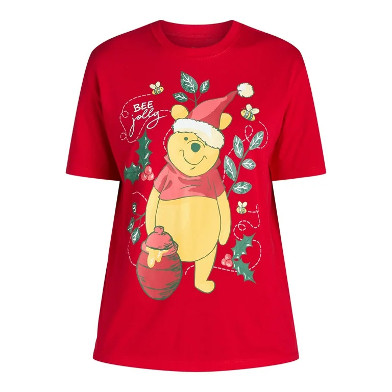 Winnie the Pooh Women's Christmas Graphic Tee with Short Sleeves, Sizes XXS-XXL | Walmart (US)