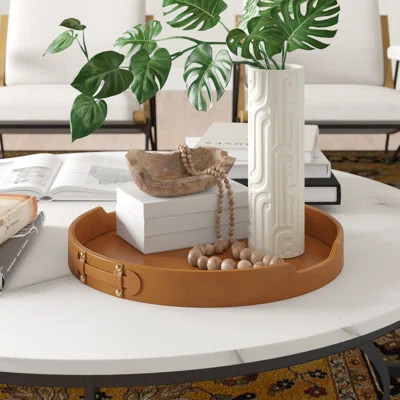 Ayanti Leather/Faux Leather Tray | Wayfair North America