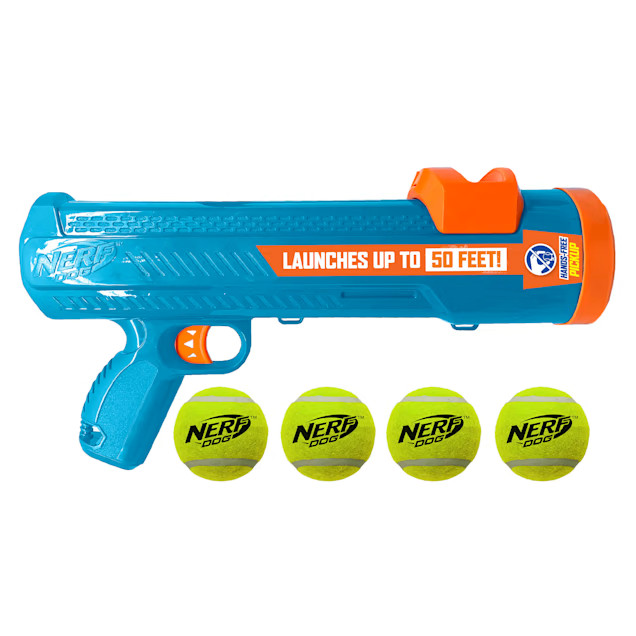 Nerf Dog 16in EXO Blaster without Ball Clip and 2.5in Non-Squeak Tennis Ball Dog Toy, Large, Pack... | Petco