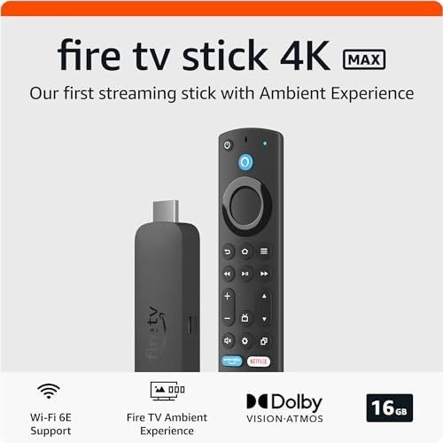 All-new Amazon Fire TV Stick 4K Max streaming device, supports Wi-Fi 6E, free & live TV without c... | Amazon (US)