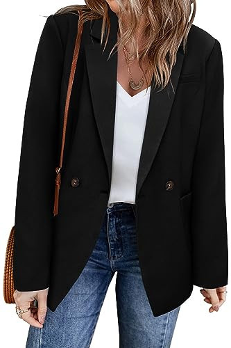 CHICZONE Womens Black Blazer Long Sleeve Open Front Business Casual Blazer Jackets for Women with Pockets S | Amazon (US)