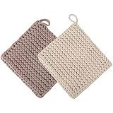 Mud Pie Crocheted Pot Holders, Taupe (8"" x 8""") | Amazon (US)