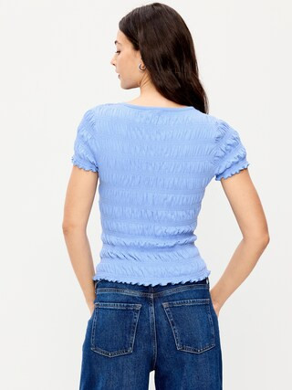 Slit-Neck Smocked Top | Old Navy (US)