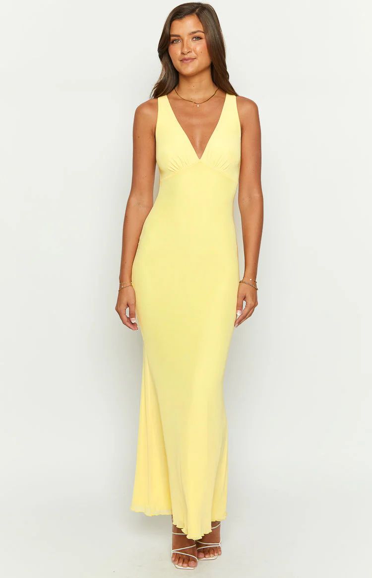 Sunflower Yellow Mesh Maxi Dress | Beginning Boutique (US)