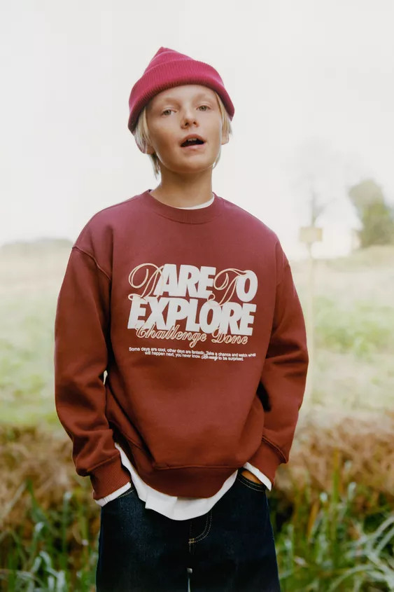 FLOCKED TEXT SWEATSHIRT | Zara US