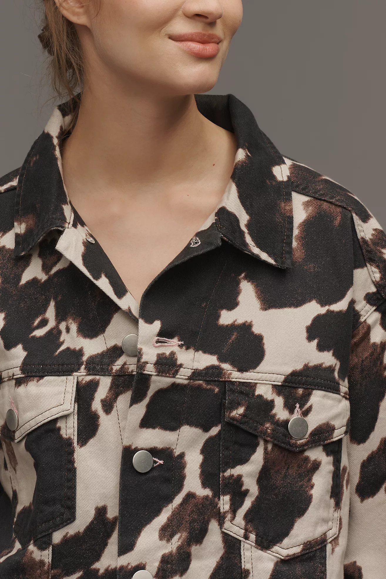 Pilcro Cow-Print Trucker Jacket | Anthropologie (US)